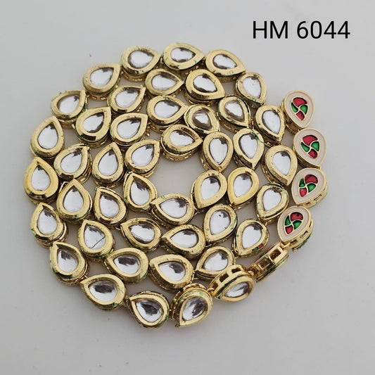 Teardrop Kundan Mirror Beads with Meena Back – Gold Finish 50 pics in one pkt-(HM 6044)