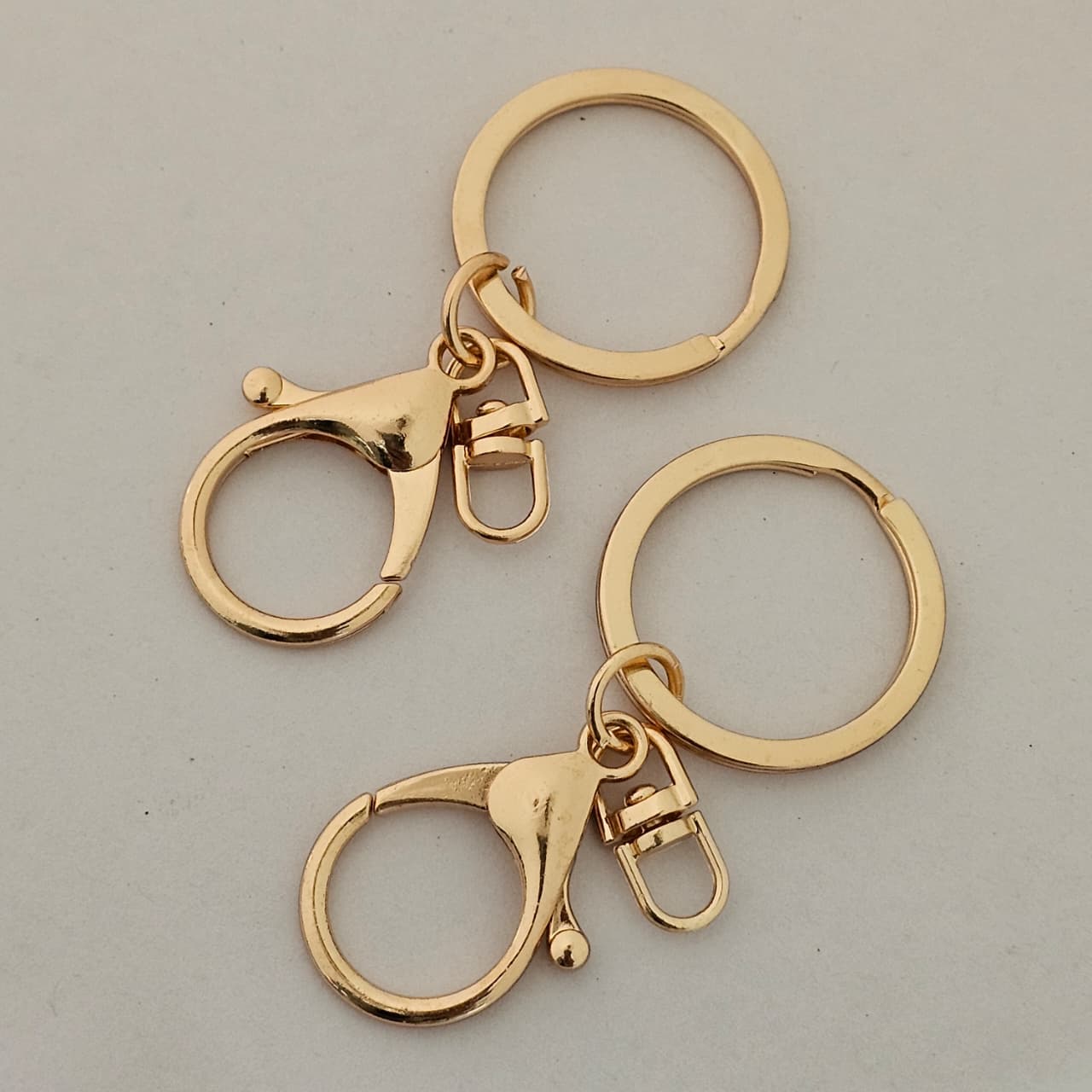 Gold Finish Keychain Hook with Split Ring (Heavy Quality)