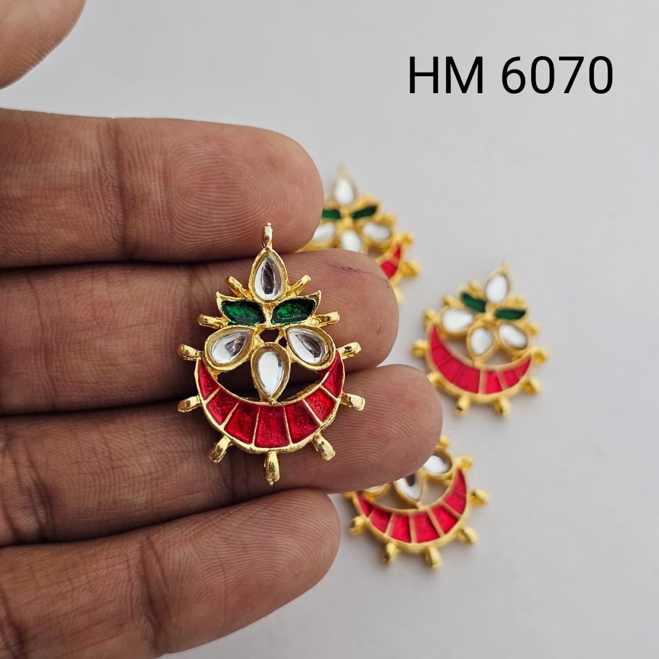 Kundan Meenakari Designer pendant (12 PCS IN ONE PKT)-HM 6070