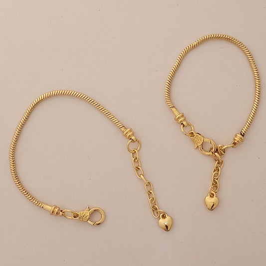 Adjustable Gold Heart Drop Bracelet ( 10 PCS IN ONE PKT )