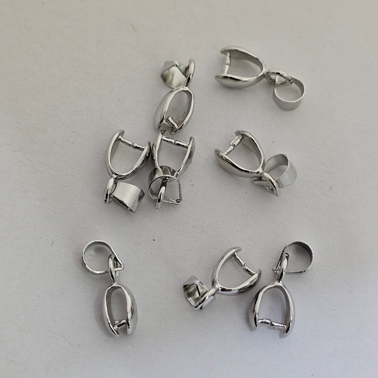 Silver Tone Pendant Bail Connector for Jewelry Making