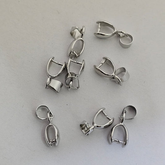 Silver Tone Pendant Bail Connector for Jewelry Making