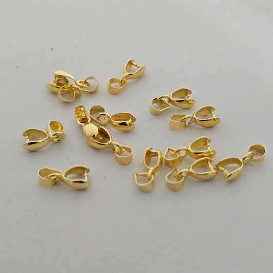 Gold Plated Pendant Bail Connector for Jewelry Making ( 100 pcs in one pkt)