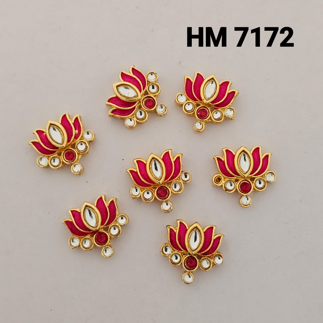 Traditional Gold Plated Enamel LOTUS PENDANT 12 pcs (HM 7172)