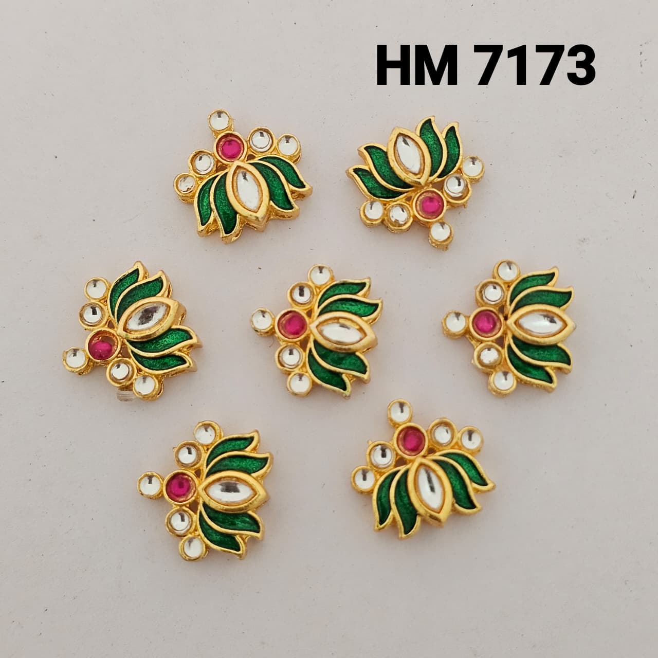 Traditional Gold Plated Enamel LOTUS PENDANT 12 pcs (HM 7173)