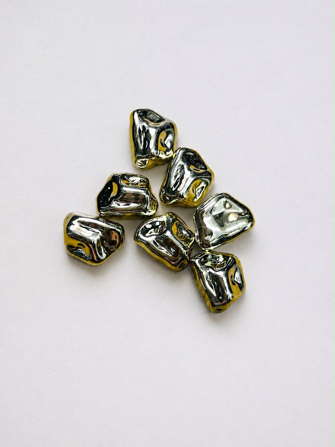 Luxury Mirror Finish Metallic Beads10PCS