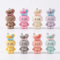 Cute Fluffy Bunny Charms – Colorful Velvet Rabbit Pendants for DIY Jewelry & Crafts 8pcs