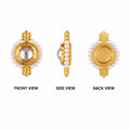 Golden Kundan Pearl Round Connector Charm for Jewellery Making | Premium Decorative DIY Pendant(PACK OF 10 Pcs)