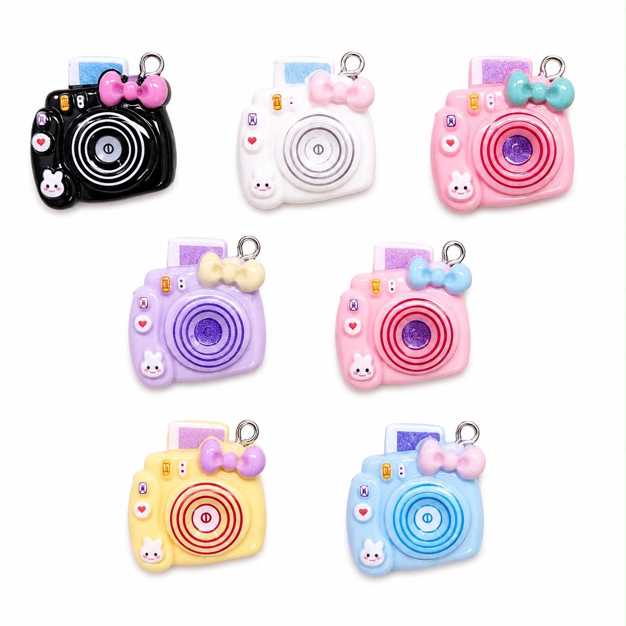 Cute Camera Enamel Alloy Charms – 50 PCS Mixed Colors for DIY Jewelry Making, Keychain & Bracelet