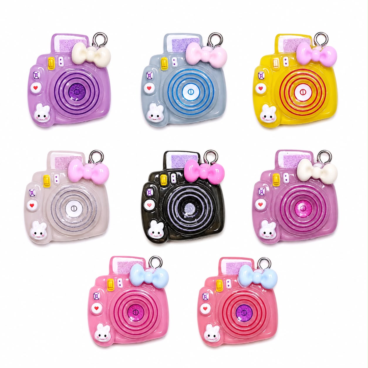 Cute Camera Enamel Alloy Charms – 50 PCS Mixed Colors for DIY Jewelry Making, Keychain, Bracelet & Craft Projects