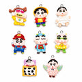 Cute Shinchan Cartoon Enamel Alloy Charms – 50 PCS Mixed Designs for DIY Jewelry Making, Keychain & Bracelet