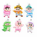 Cute Shinchan Costume Enamel Alloy Charms – 50 PCS Mixed Designs for DIY Jewelry Making, Keychain, Bracelet & Craft Projects