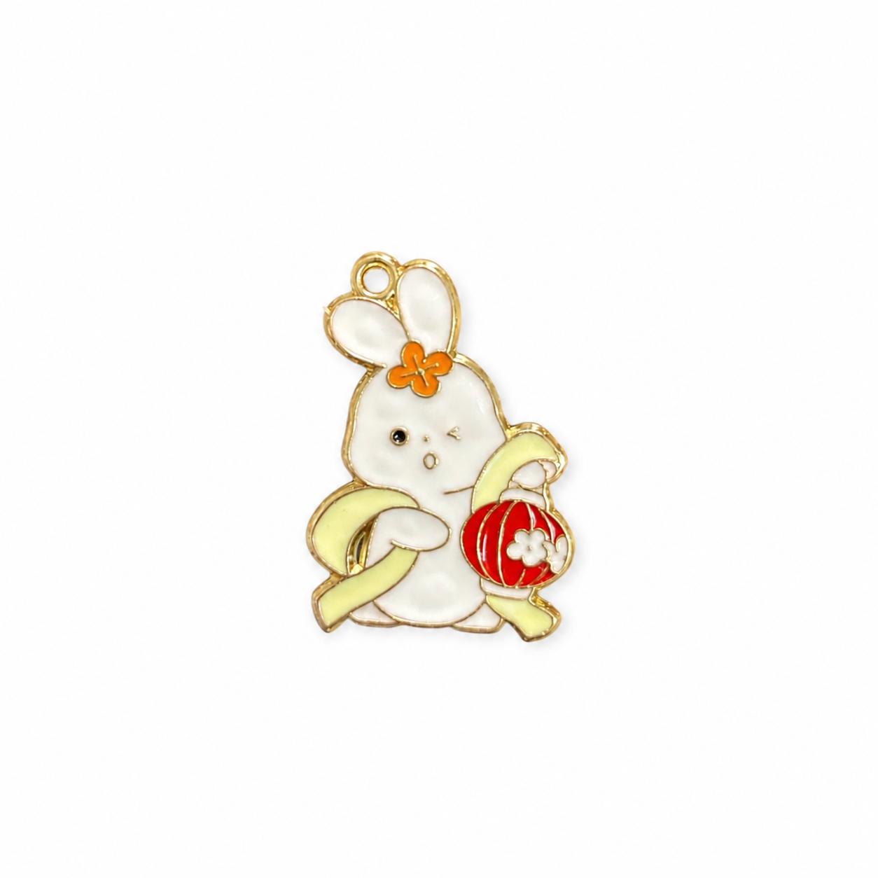 Cute Rabbit Enamel Charms - 10 Pcs