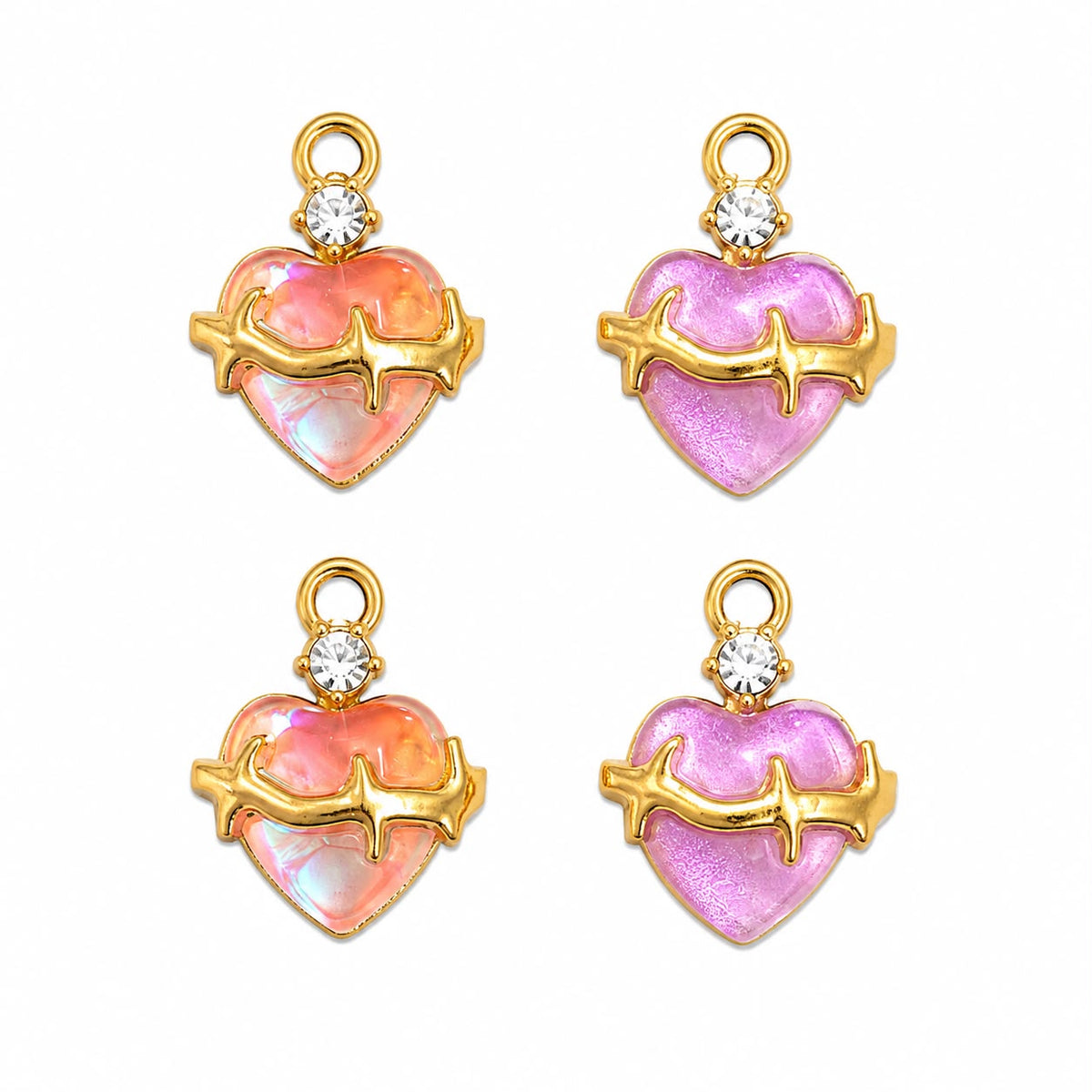 Heart Love Charm - 10 pcs