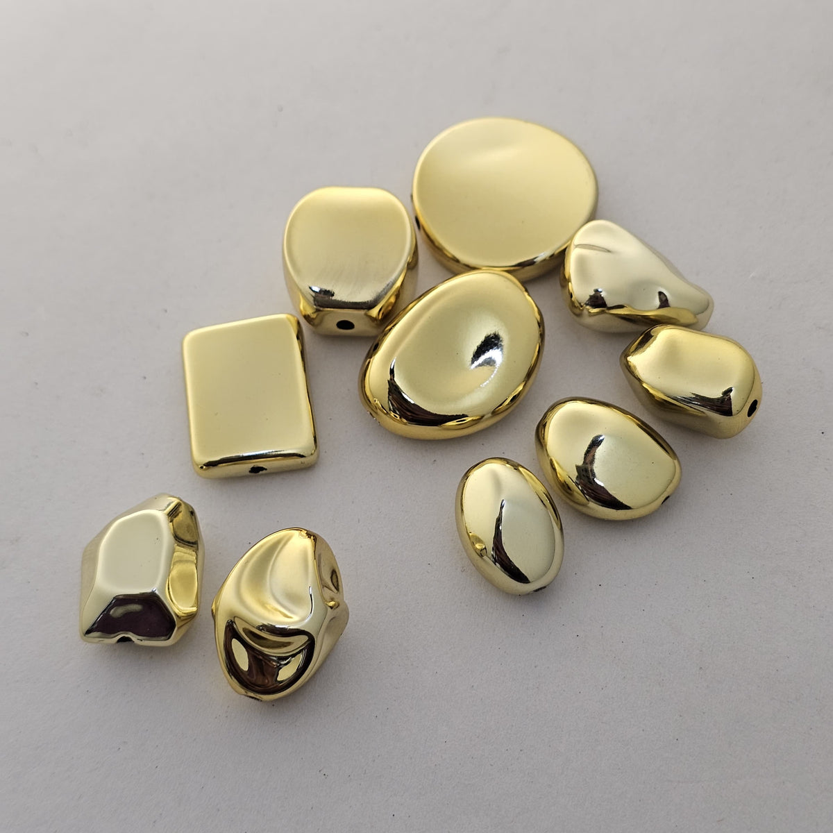 Gold Metallic UV Nugget Beads - 100 Pcs