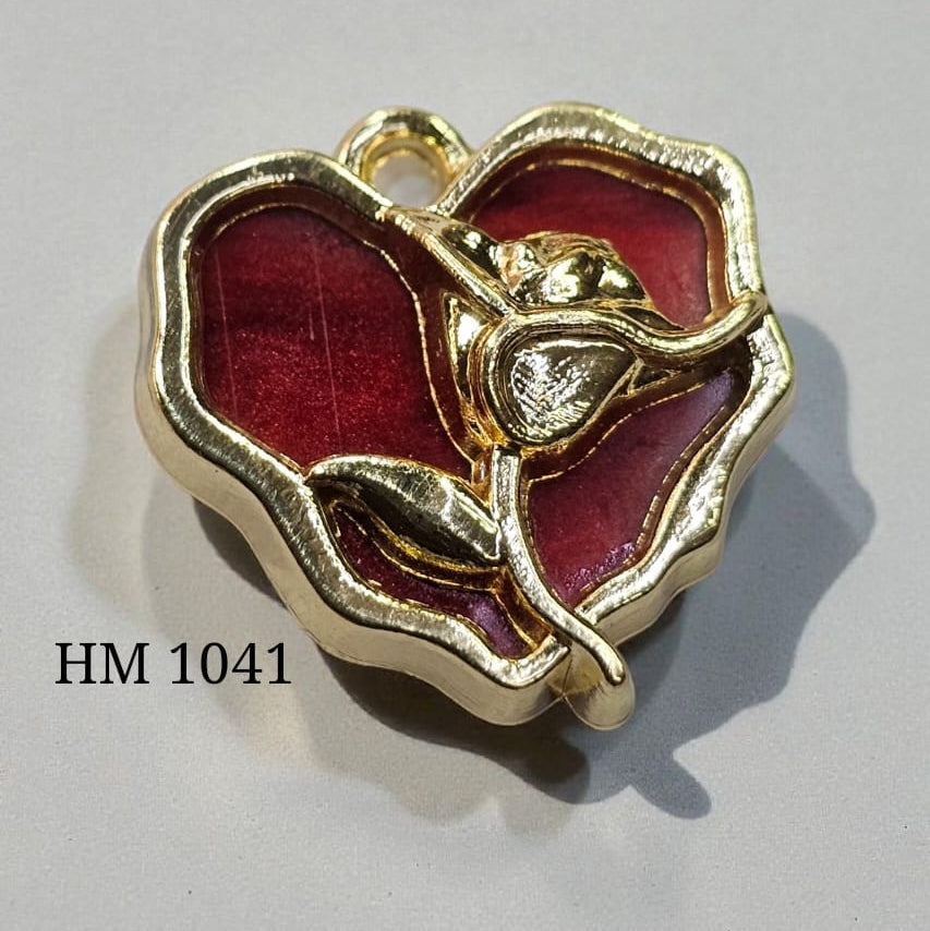 ANTITARNISH HART CHARMS 10 PCS GOLD ( HM 1041 )