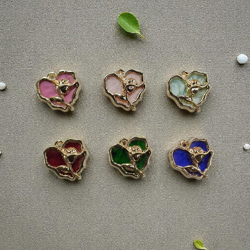 ANTITARNISH HART CHARMS 10 PCS GOLD ( HM 1041 )