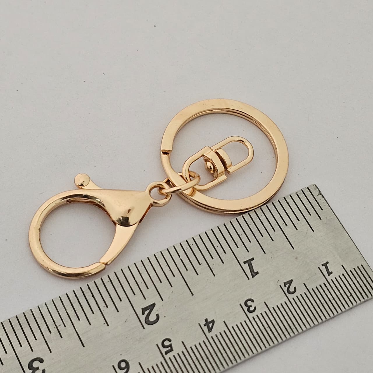 Gold Finish Keychain Hook with Split Ring (Heavy Quality)