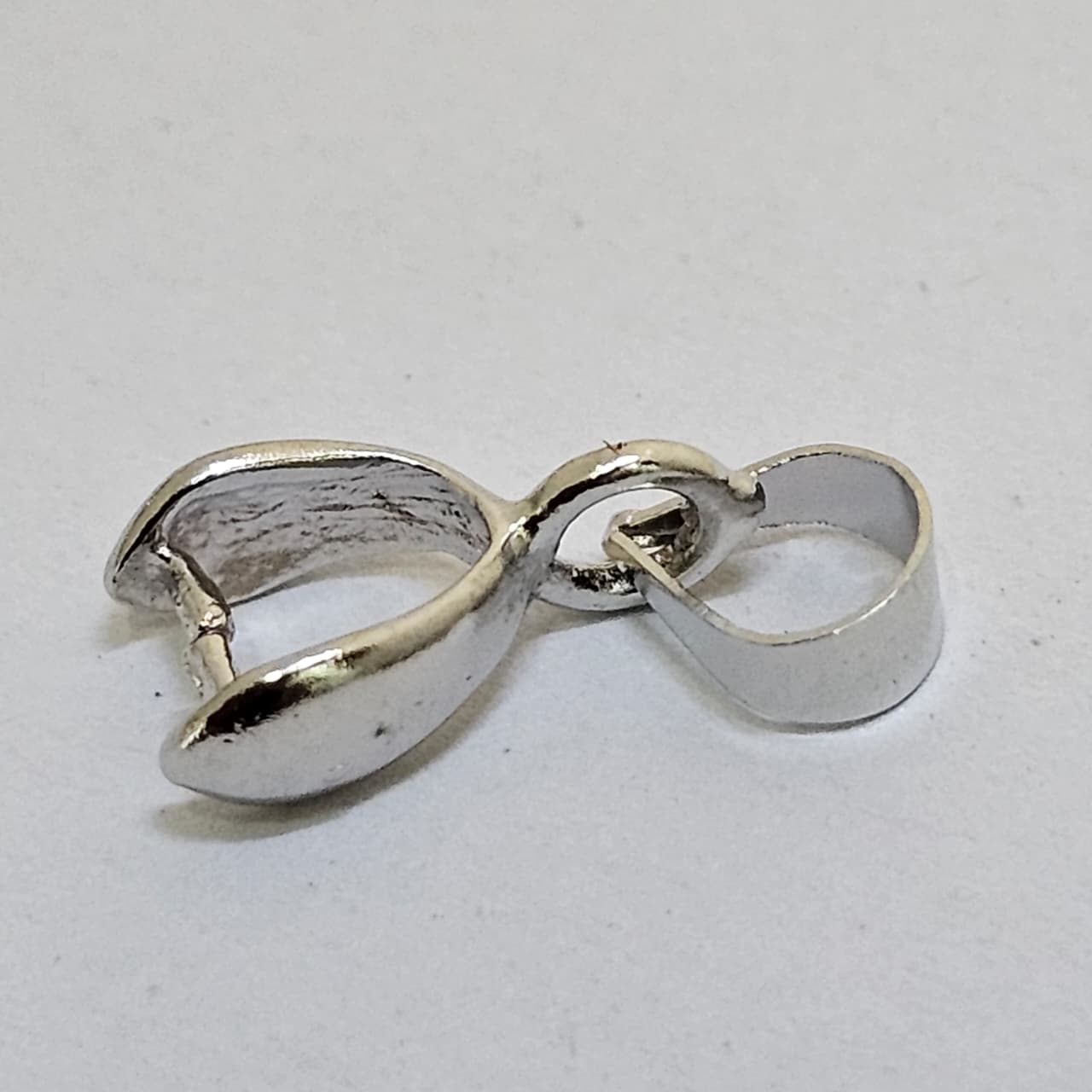 Silver Tone Pendant Bail Connector for Jewelry Making