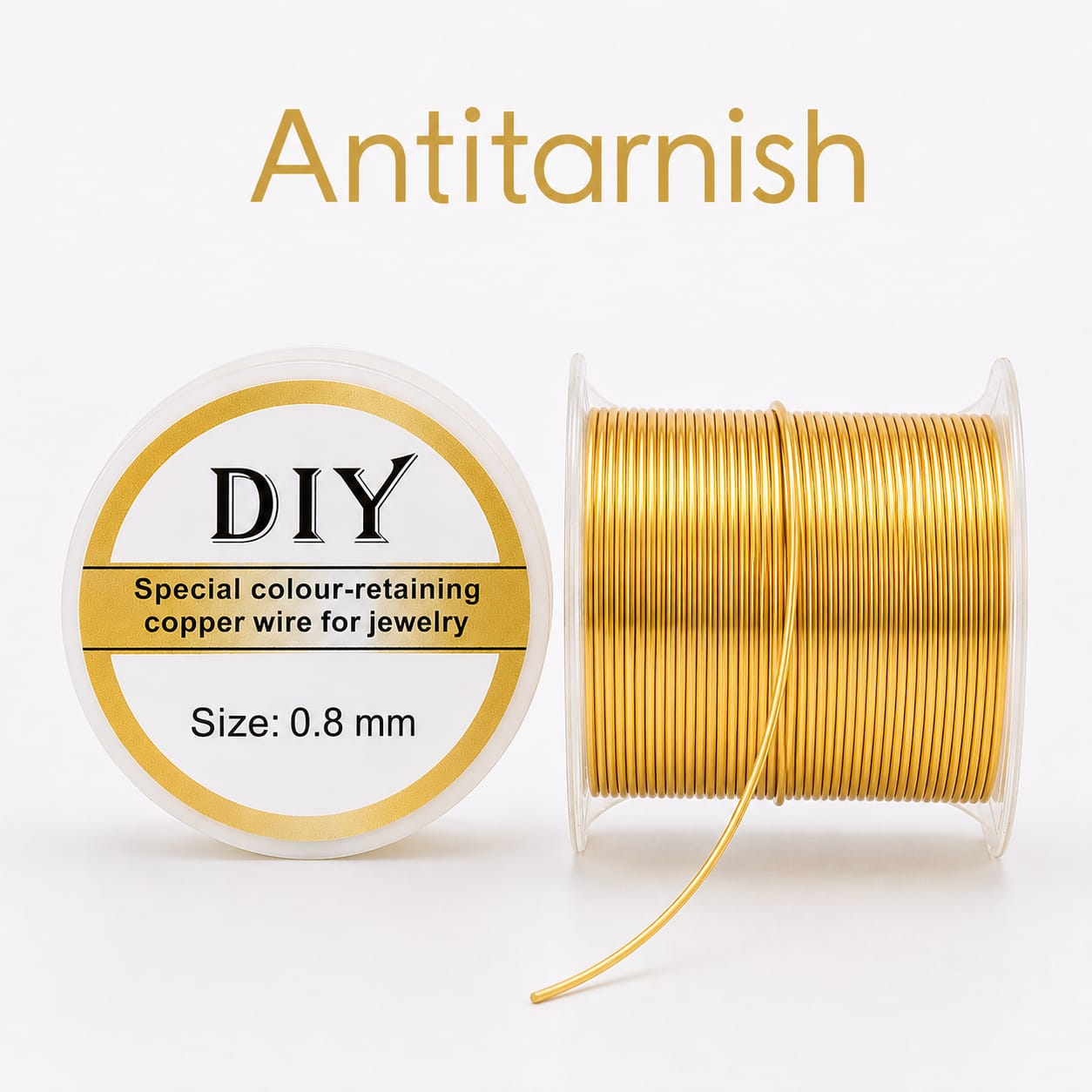 0.8mm ANTITARNISH GOLD AND SILVER COPPER WIRE 14 MITER IN ONE ROLL