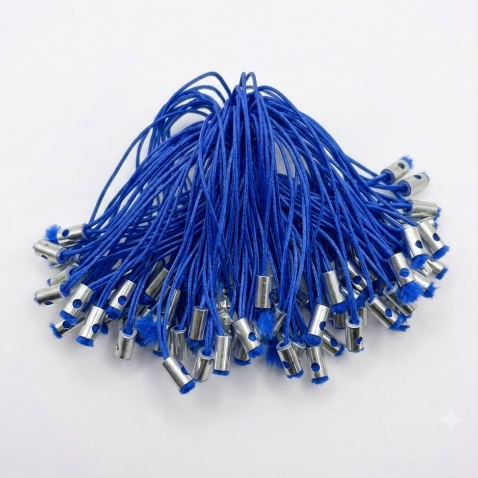 Mixed Color Mobile Charm Straps with Metal Loop | Nylon Phone Charm Strings for DIY Keychains, Charms & Crafts 100pcs