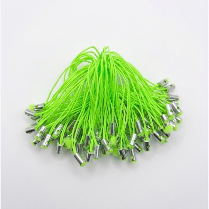 Mixed Color Mobile Charm Straps with Metal Loop | Nylon Phone Charm Strings for DIY Keychains, Charms & Crafts 100pcs