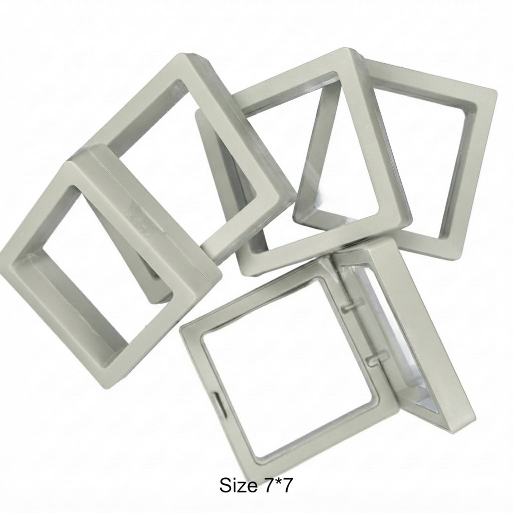 7×7 cm Plastic Display Frame Packing Box – Protective Gift & Storage Case (Turquoise)10 pcs