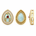 Mixed Color Teardrop Kundan Stone for Jewellery Making – Premium Gold Finish(PACK OF 12PCS)