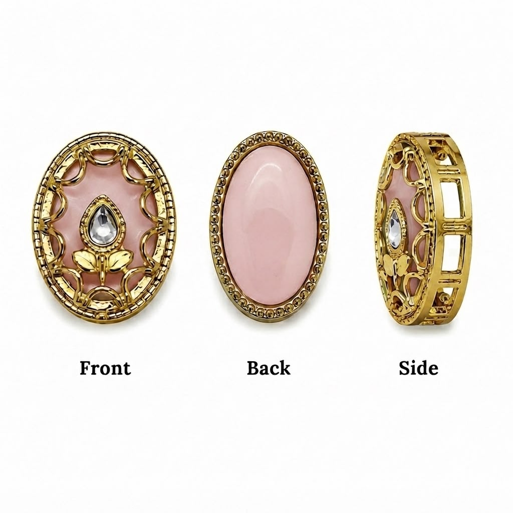 Premium Oval Designer Kundan Pendant for Jewelry Making | Fancy Stone Pendant | Decorative Craft Accessory(PACK OF 10PCS)