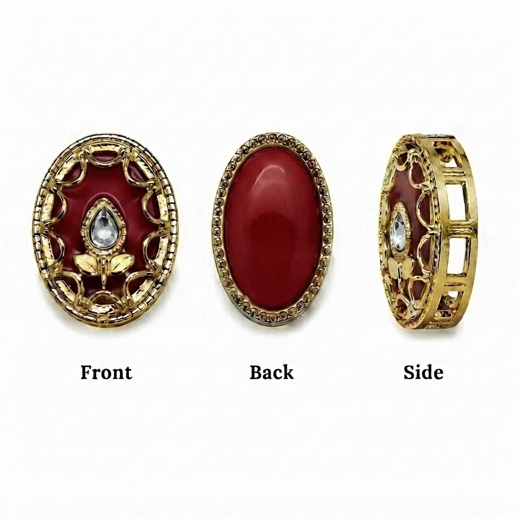 Premium Oval Designer Kundan Pendant for Jewelry Making | Fancy Stone Pendant | Decorative Craft Accessory(PACK OF 10PCS)