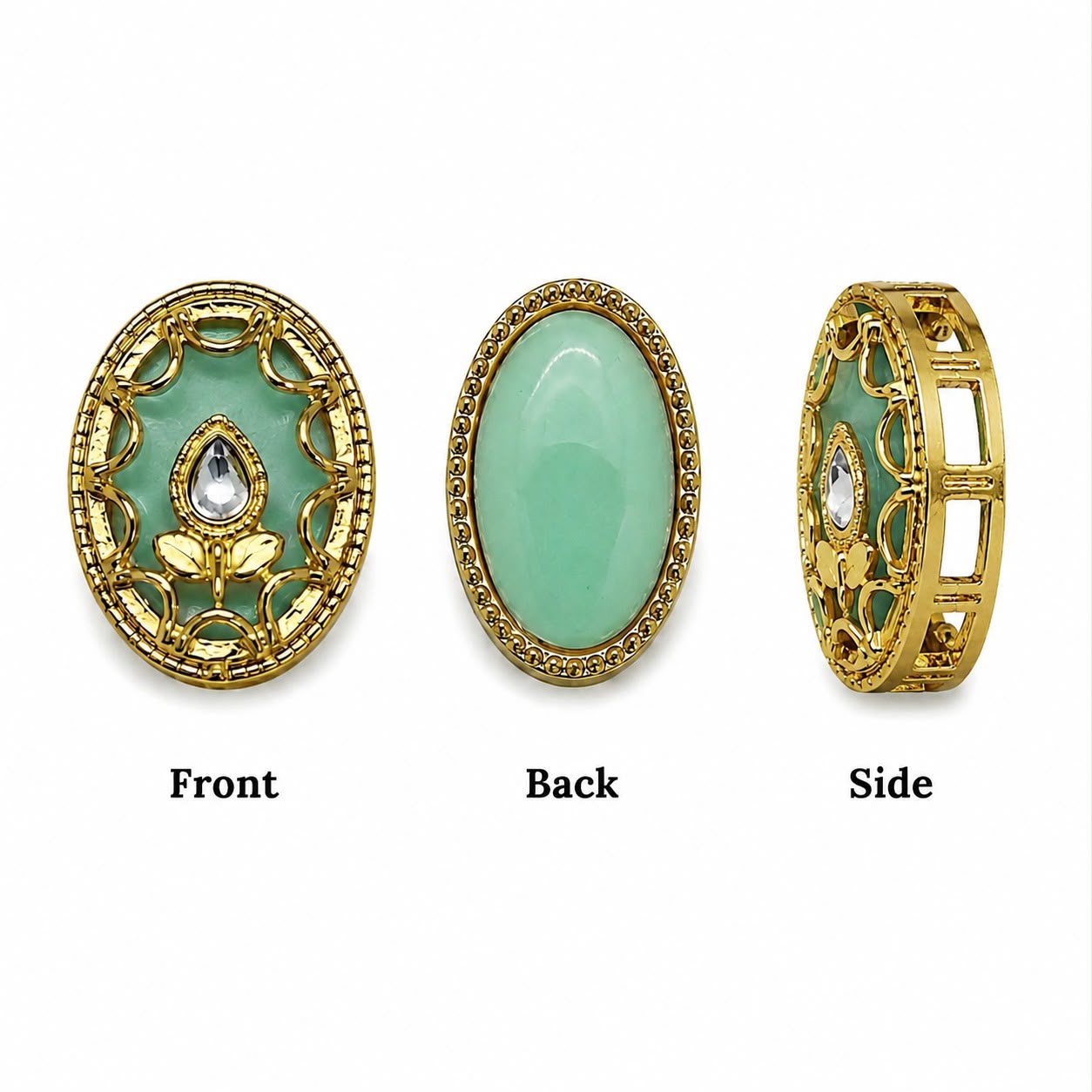 Premium Oval Designer Kundan Pendant for Jewelry Making | Fancy Stone Pendant | Decorative Craft Accessory(PACK OF 10PCS)