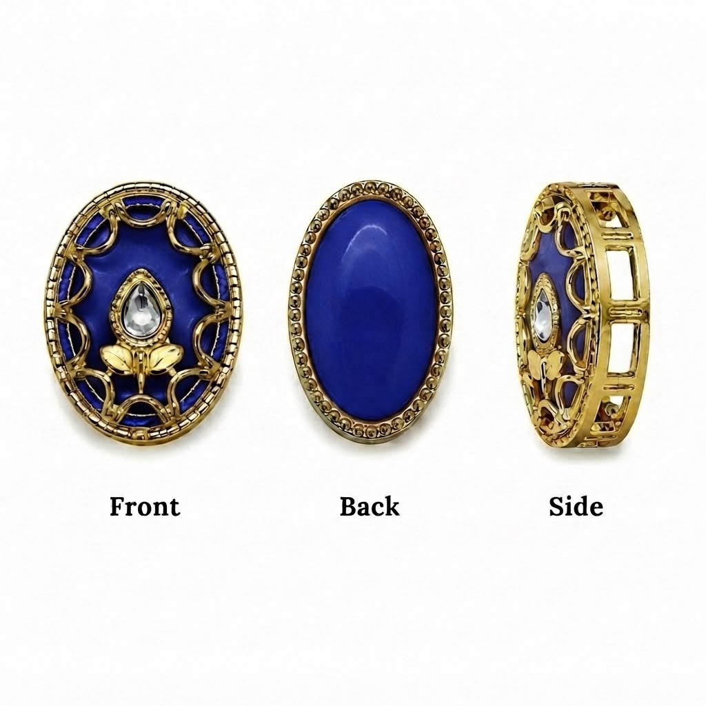 Premium Oval Designer Kundan Pendant for Jewelry Making | Fancy Stone Pendant | Decorative Craft Accessory(PACK OF 10PCS)