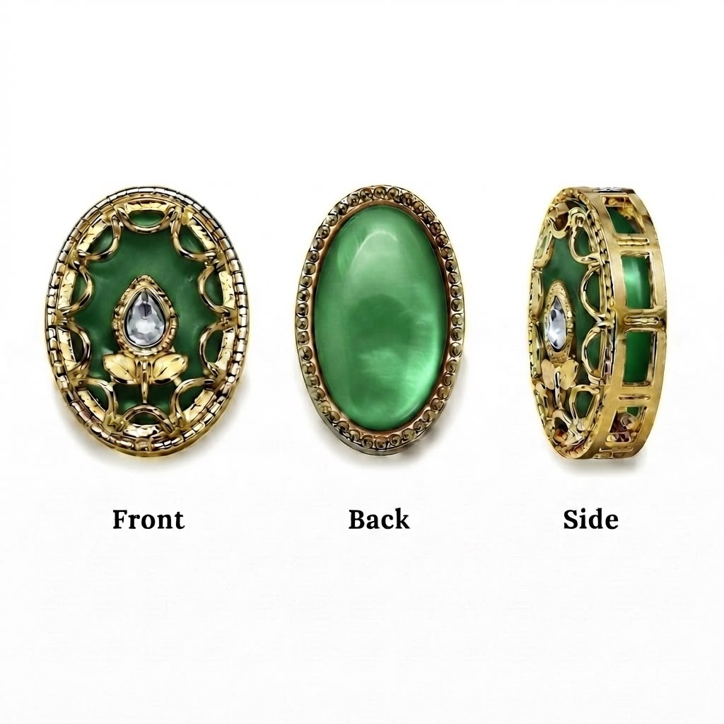 Premium Oval Designer Kundan Pendant for Jewelry Making | Fancy Stone Pendant | Decorative Craft Accessory(PACK OF 10PCS)