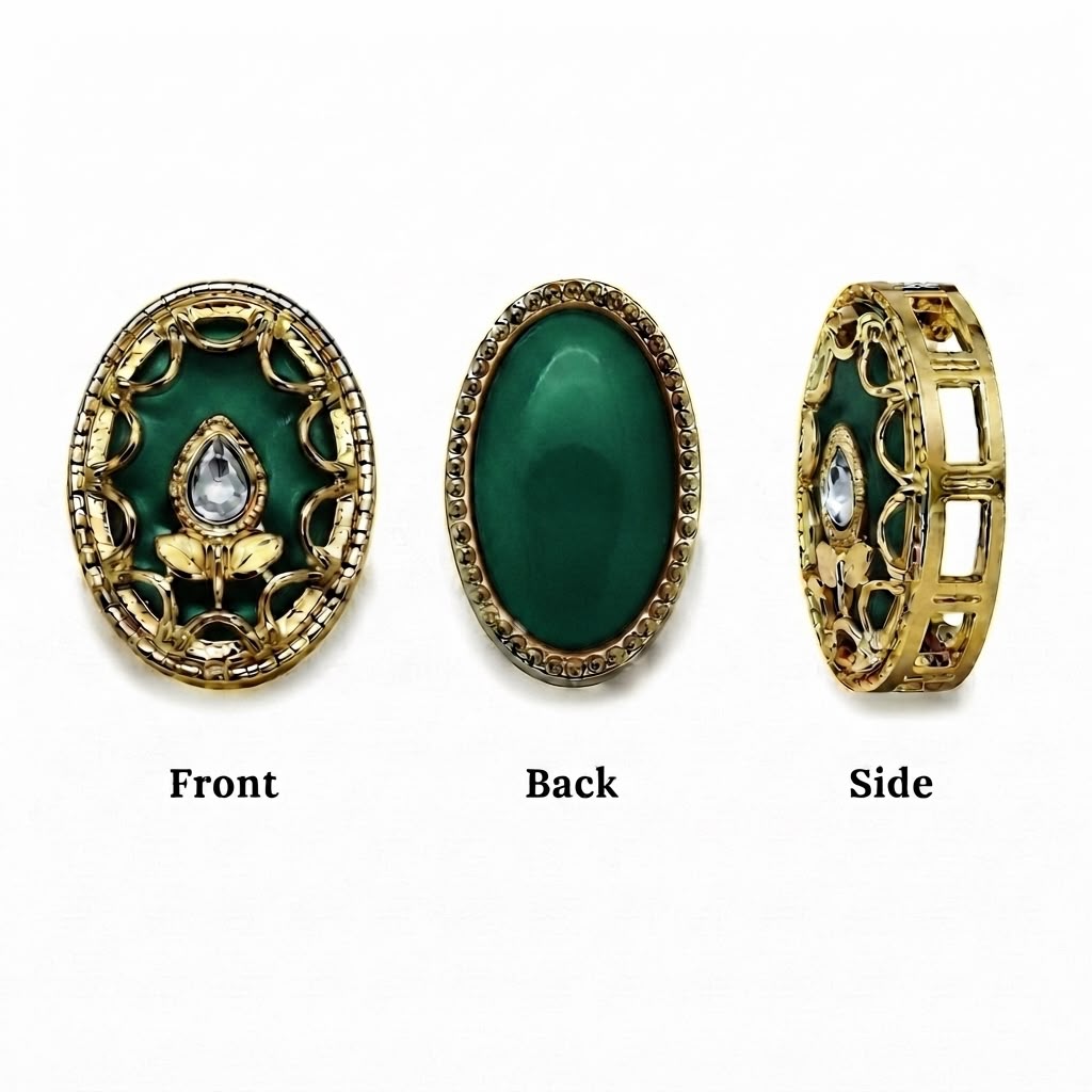 Premium Oval Designer Kundan Pendant for Jewelry Making | Fancy Stone Pendant | Decorative Craft Accessory(PACK OF 10PCS)