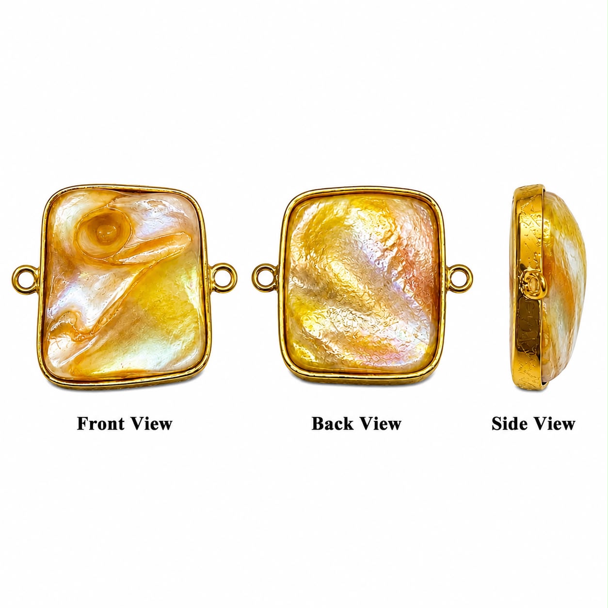 Premium Irregular Shell Connector Charms for Jewelry Making | Gold Plated Resin Pendant | DIY Earrings, Necklace & Bracelet Supplies(PACK OF 10PCS)