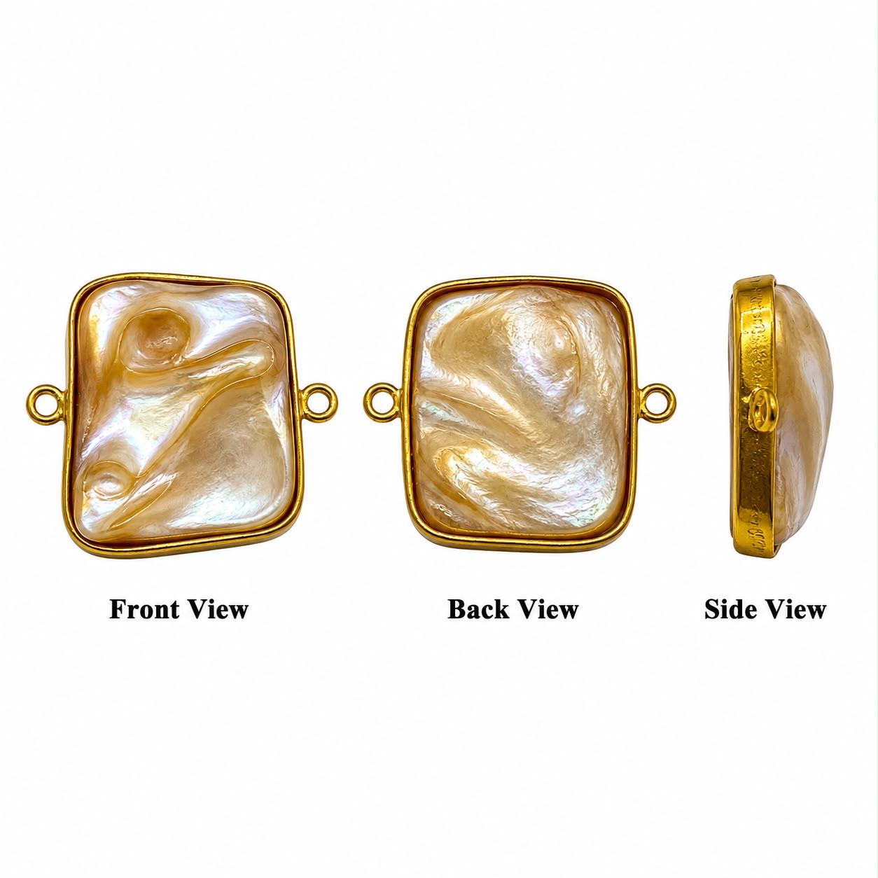 Premium Irregular Shell Connector Charms for Jewelry Making | Gold Plated Resin Pendant | DIY Earrings, Necklace & Bracelet Supplies(PACK OF 10PCS)
