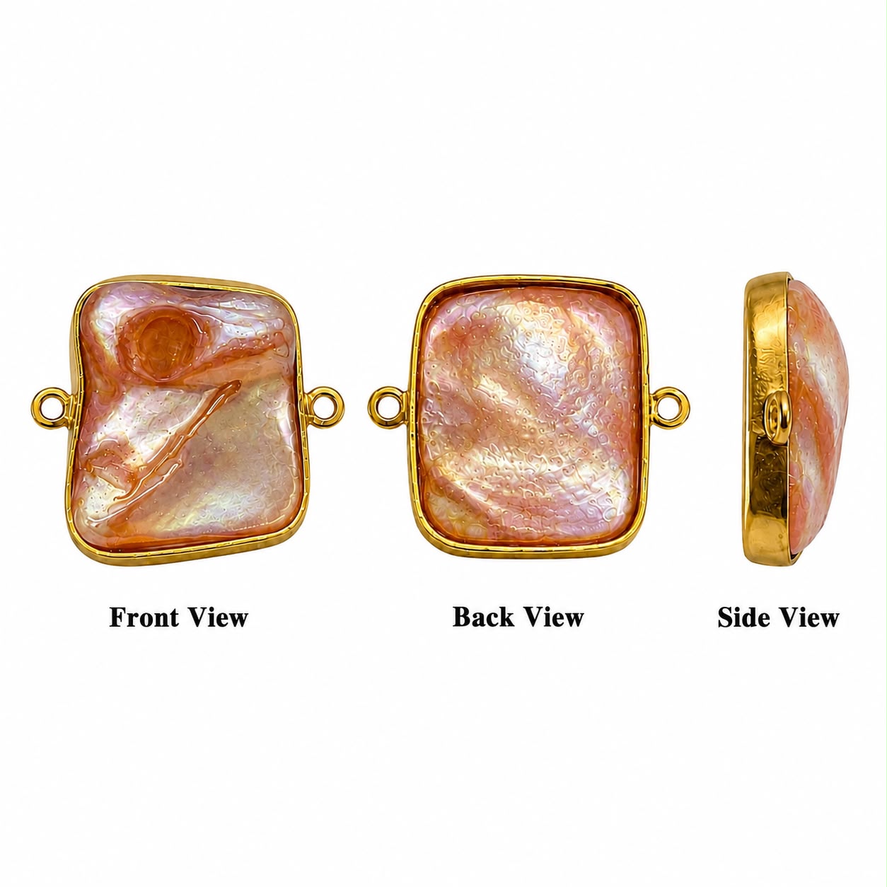 Premium Irregular Shell Connector Charms for Jewelry Making | Gold Plated Resin Pendant | DIY Earrings, Necklace & Bracelet Supplies(PACK OF 10PCS)