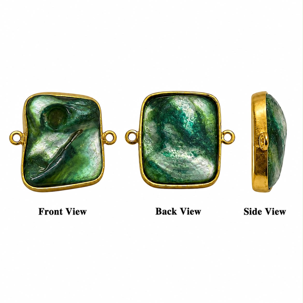 Premium Irregular Shell Connector Charms for Jewelry Making | Gold Plated Resin Pendant | DIY Earrings, Necklace & Bracelet Supplies(PACK OF 10PCS)