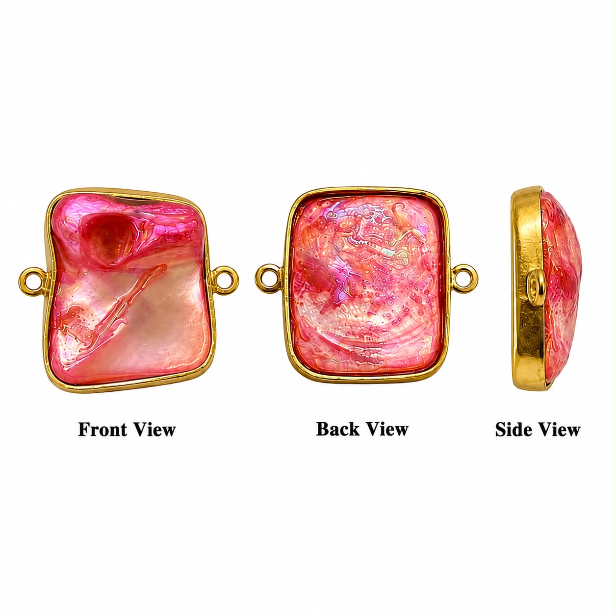 Premium Irregular Shell Connector Charms for Jewelry Making | Gold Plated Resin Pendant | DIY Earrings, Necklace & Bracelet Supplies(PACK OF 10PCS)