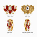 Premium Lotus Kundan Stone Button | Fancy Saree Blouse Button | Gold Finish Handcrafted Latkan Button(PACK OF 10PCS)