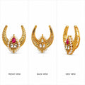 Royal Crescent Kundan Brooch | Traditional Pearl Ethnic Ornament | Festive & Wedding Accessory(PACK OF 10PCS)