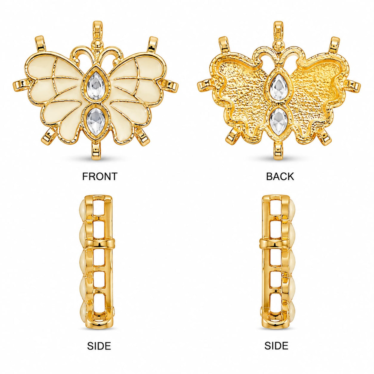 Green Butterfly Jewelry Connector – 12 Pcs