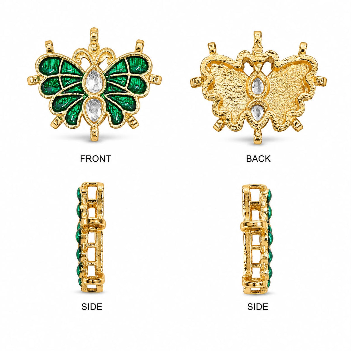 Green Butterfly Jewelry Connector – 12 Pcs