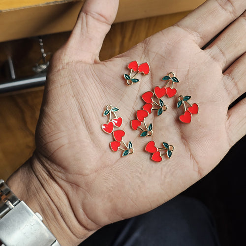 Cherry Heart Charms